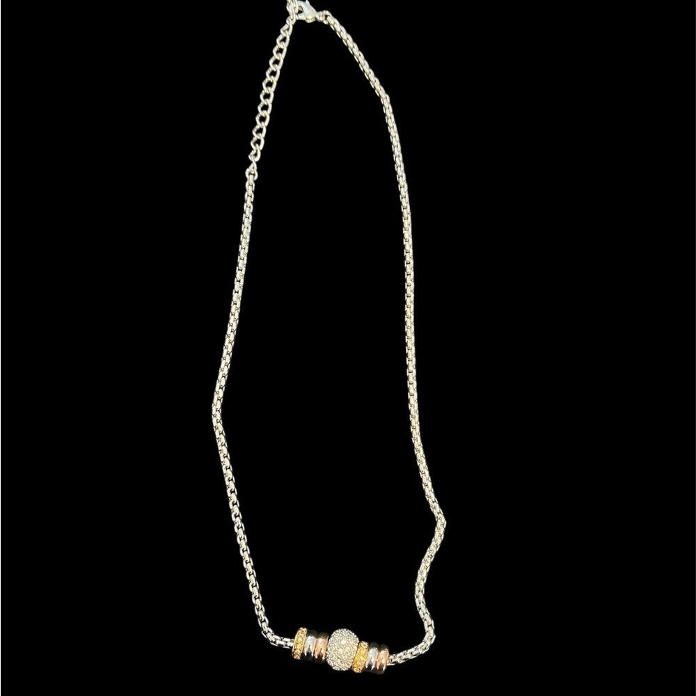 Adjustable silver and gold necklace